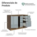Ver imagem 3 de Balcão de Cozinha 120 cm 2 Portas 3 Gavetas Rustic/Cinza Lux Madesa