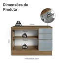 Ver imagem 2 de Balcão de Cozinha 120 cm 2 Portas 3 Gavetas Rustic/Cinza Lux Madesa