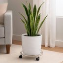 Ver imagem 7 de Kit 2 Suportes com Rodinhas para Vasos Plantas Botijão 30cm Lara Schmitt Cromado