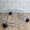 Ver imagem 4 de Kit 2 Suportes com Rodinhas para Vasos Plantas Botijão 30cm Lara Schmitt Cromado
