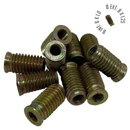 Rosca Postiça Bucha Roscada - M6x1,0 - M8x1,25 - 20 Peças - 4