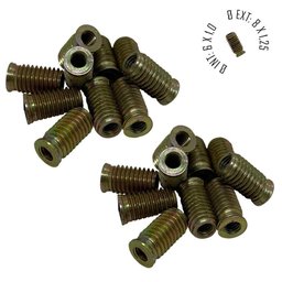 Rosca Postiça Bucha Roscada - M6x1,0 - M8x1,25 - 20 Peças - 1