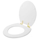 Ver imagem 2 de Assento Sanitário com Amortecedor Colonial Branco para Vaso Hervy com Ferragem Dourada