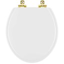 Ver imagem 1 de Assento Sanitário com Amortecedor Colonial Branco para Vaso Hervy com Ferragem Dourada