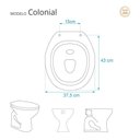 Ver imagem 3 de Assento Sanitário com Amortecedor Colonial Branco para Vaso Hervy com Ferragem Dourada