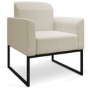 Ver imagem 7 de Kit 2 Poltronas Decorativas Isabella Base Industrial Linho Bege/preto Gran Belo