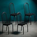 Ver imagem 5 de Kit 4 Cadeiras Ubatuba Corino Preto Lirio Tubo Preto Fosco