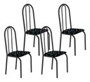 Ver imagem 1 de Kit 4 Cadeiras Ubatuba Corino Preto Lirio Tubo Preto Fosco