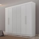 Ver imagem 4 de Guarda Roupa Casal 6 Portas Delta Branco Ripado - Leifer