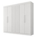 Ver imagem 1 de Guarda Roupa Casal 6 Portas Delta Branco Ripado - Leifer