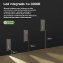 Ver imagem 4 de 6 Balizador Embutido Preto Risk de Parede Escada Led Bet49