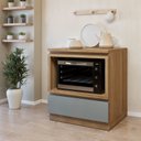 Ver imagem 1 de Balcão Forno 1 Gaveta com Rodapé 70cm 100% MDF Rainha Verde/Nature