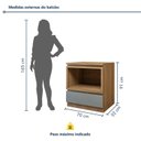 Ver imagem 3 de Balcão Forno 1 Gaveta com Rodapé 70cm 100% MDF Rainha Verde/Nature