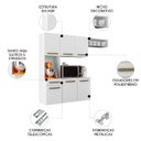 Ver imagem 3 de Armário de Cozinha Compacta 160cm Lora Branco A15 - Mpozenato