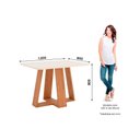 Ver imagem 4 de Conjunto: Mesa Sala Jantar Lins C/ Tampo Madeirado C/ Vidro Curvo 120x80cm e 4 Cadeiras Milla Plus
