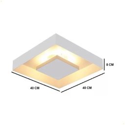 Luminária Plafon Sobrepor Rebatedor Eclipse 40x40 P/ 4 E27 - 2