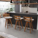 Ver mais imagens de Kit 02 Banquetas Giratória Costela Cinza Base Madeira
