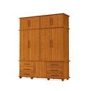 Ver imagem 2 de Guarda Roupas Londres 100% Mdf C/ 9 Portas 6 Gavetas Pés Madeira - Luapa - Freijó