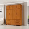 Guarda Roupas Londres 100% Mdf C/ 9 Portas 6 Gavetas Pés Madeira - Luapa - Freijó - 1