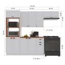 Ver imagem 4 de Armário de Cozinha Modulada Compacta Fidelitá Nara 100% MDF 4 Peças 270cm 12 Portas 2 Gavetas com