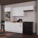 Ver imagem 1 de Armário de Cozinha Modulada Compacta Fidelitá Nara 100% MDF 4 Peças 270cm 12 Portas 2 Gavetas com