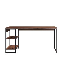 Mesa C-estante Baixa 150x64x75cm C-02 Prateleiras Nogal - Est.preta Nogal - Est.preta - 2