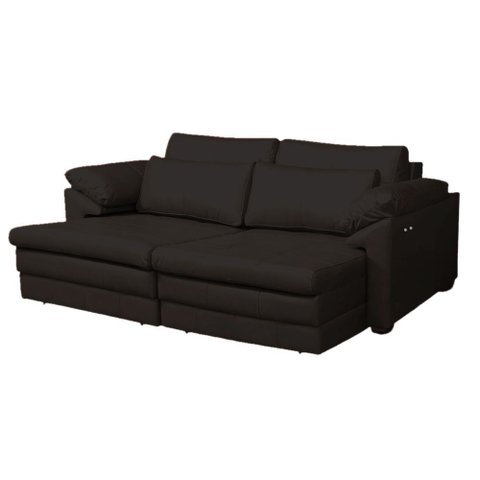 Sofá Decorativo Sala de Estar Marselha Retrátil Elétrico 2 Lugares 175cm Couro Capuccino - Mozzelar