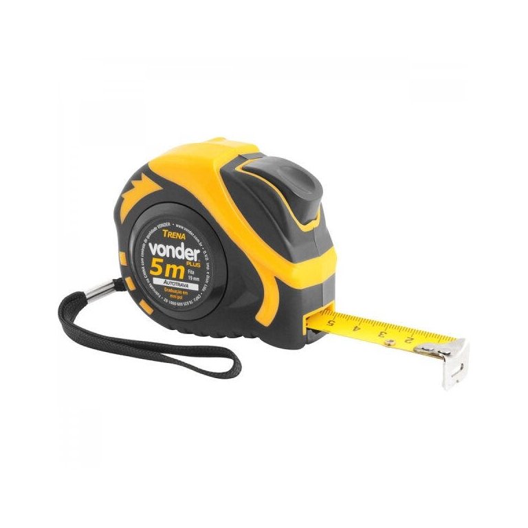 Trena curta de aço autotrava 5 m x 19 mm Vonder Plus