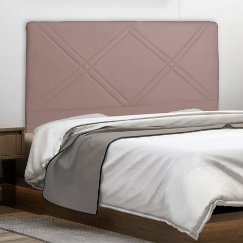 Cabeceira Cama Box Solteiro Caribe 90 Cm Suede Rose - MV Estofados Shop