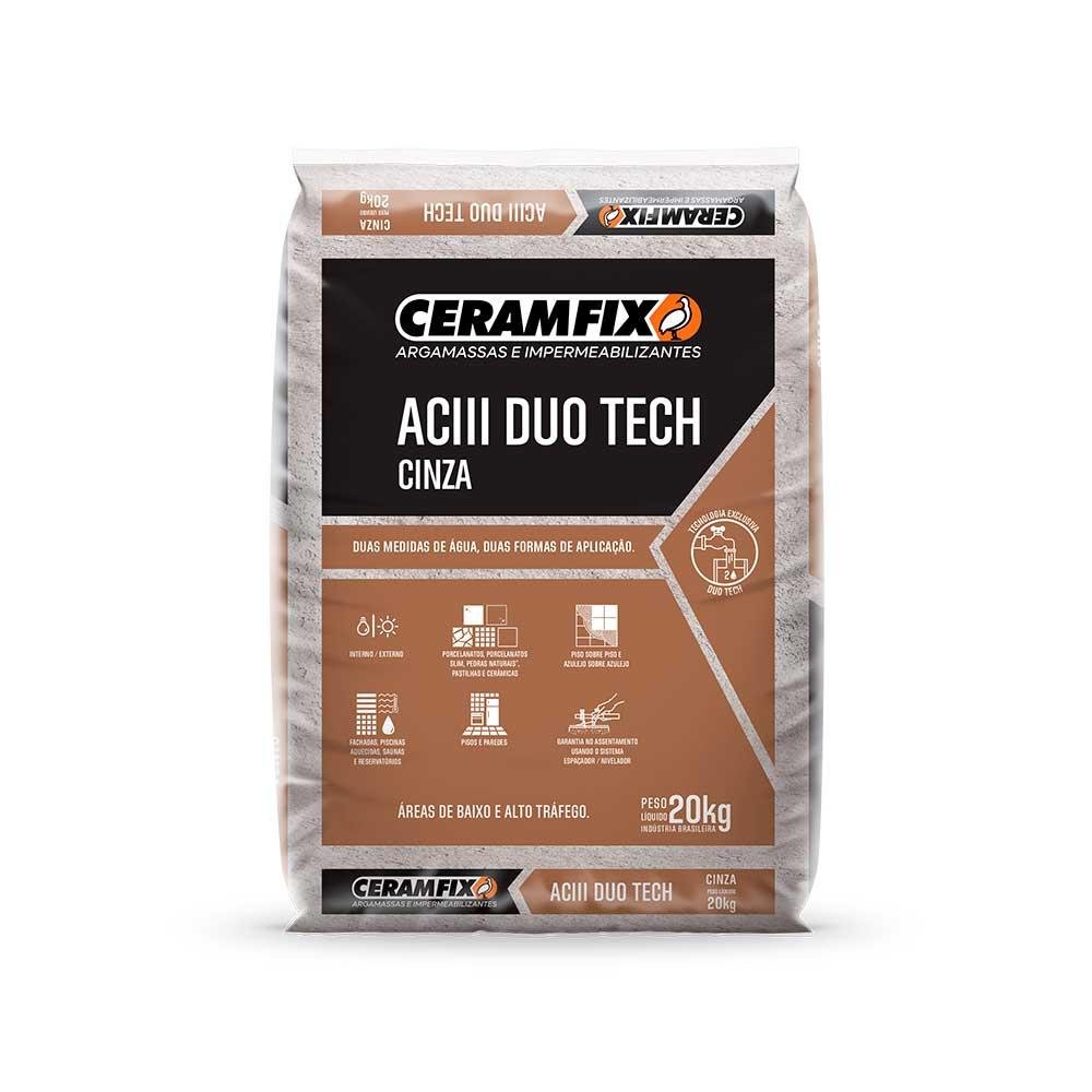 Argamassa Duo Tech ACIII Cinza 20Kg Ceramfix | MadeiraMadeira