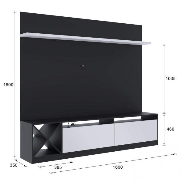 Estante Home para TV Até 50 Polegadas 2 Portas Adega Vicenza Quiditá - 3