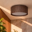 Ver imagem 3 de Lustre Plafon Madeira Redondo 35cm - 3 Luzes E27 - Imbuia