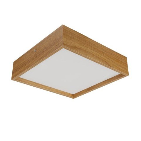 Plafon Wood Quadrado 30x30cm - 2 Luzes E27 - Freijó