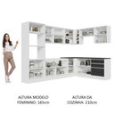 Ver imagem 6 de Armário de Cozinha Completa de Canto 100% MDF 479cm Branco/Preto Acordes Madesa 03