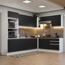 Ver imagem 1 de Armário de Cozinha Completa de Canto 100% MDF 479cm Branco/Preto Acordes Madesa 03