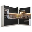 Ver imagem 3 de Armário de Cozinha Completa de Canto 100% MDF 479cm Branco/Preto Acordes Madesa 03