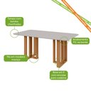 Ver imagem 5 de Conjunto Sala de Jantar Mesa Téssera 170 Tampo Vidro Off White com 6 Cadeiras Téssera - Lopas Amendo