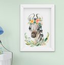 Ver imagem 3 de Quadro Infantil Bebê Menina Safari Aquarela Kit 5 Peças