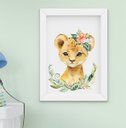 Ver imagem 4 de Quadro Infantil Bebê Menina Safari Aquarela Kit 5 Peças