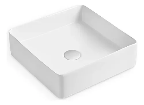 Cuba Cerâmica Apoio Quadrada Slim 36x36x13cm 1010 Branco