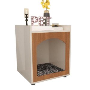Mesa de Cabeceira Casinha de Cachorro/gato Pet Off White Freijomo