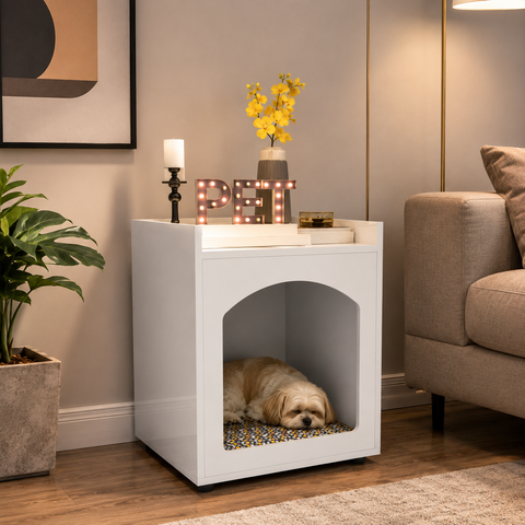 Mesa de Cabeceira Casinha de Cachorro/Gato Pet Brancomo