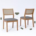 Ver imagem 4 de Conjunto Completo Mesa 1,30m Baobá e 4 Cadeiras Oiti em Madeira Tauari Vidro Off White - Madeira/