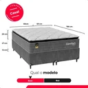 Ver imagem 4 de Cama Box Casal Bipartido + Colchão Comfort Class Pillow Top Cinza/suede Cinza
