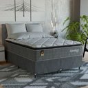 Ver imagem 1 de Cama Box Casal Bipartido + Colchão Comfort Class Pillow Top Cinza/suede Cinza