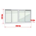 Ver imagem 4 de Janela Alumínio Elite 4 Folhas Moveis 120 x 240 V.Liso Branco Brimak