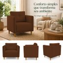 Ver imagem 6 de Poltrona Decorativa Aviv para Sala Escritório Recepção Luxo Linho Terracota Premium Easy Clean