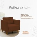Ver mais imagens de Poltrona Decorativa Aviv para Sala Escritório Recepção Luxo Linho Terracota Premium Easy Clean