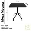 Ver imagem 4 de Jogo Mesa 70x70 Preta para Sorveterias e Restaurantes com 4 Cadeiras Iso Verde