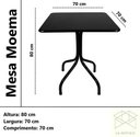 Ver imagem 4 de Jogo Mesa 70x70 Preta para Sorveterias e Restaurantes com 4 Cadeiras Iso Verde